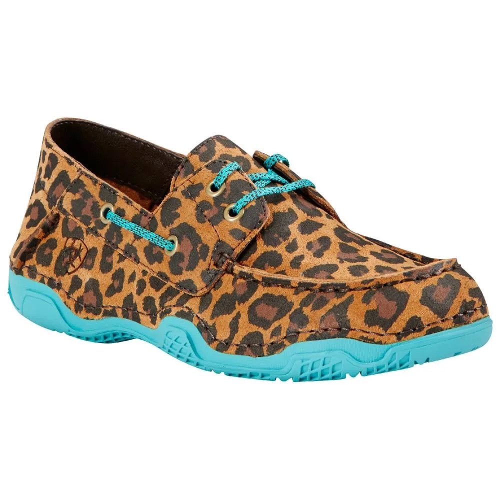 Ariat Leopard Print Flats with Turquoise Soles